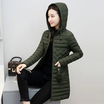 

Wave Slim Winter Woman Coat Casual Long Sleeve O Neck With Cap Pocket Hairball Long Parka Women Keep Warm Female Jacket XL-5XL