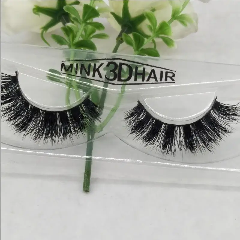 

2017 New 1 pair 3D mink eyelash 100%real mink Fur Handmade Crossing lashes individual strip thick Natural lash makeup beuty tool