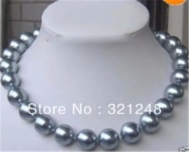 

HOT!DIY 8mm Silver Gray SEA SHELL PEARL NECKLACE 18" AAA beads jewelry making AAA+++ about52pcs/strands MY2003