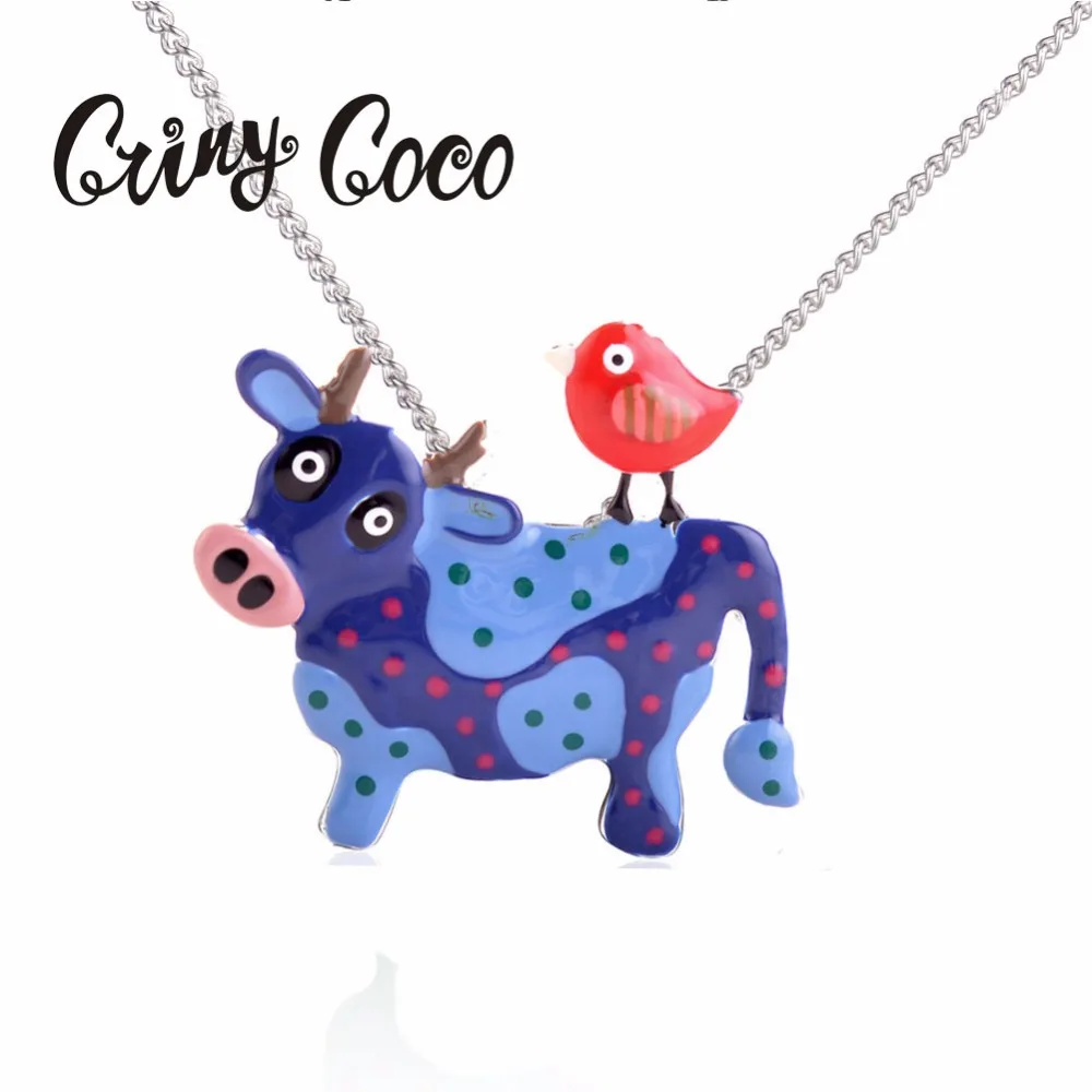

Animal Necklace Women Alloy Long Cartoon Cow Bird Chain 2019 Fashion Necklaces Multi-functional Jewelry Accessories Best-selling