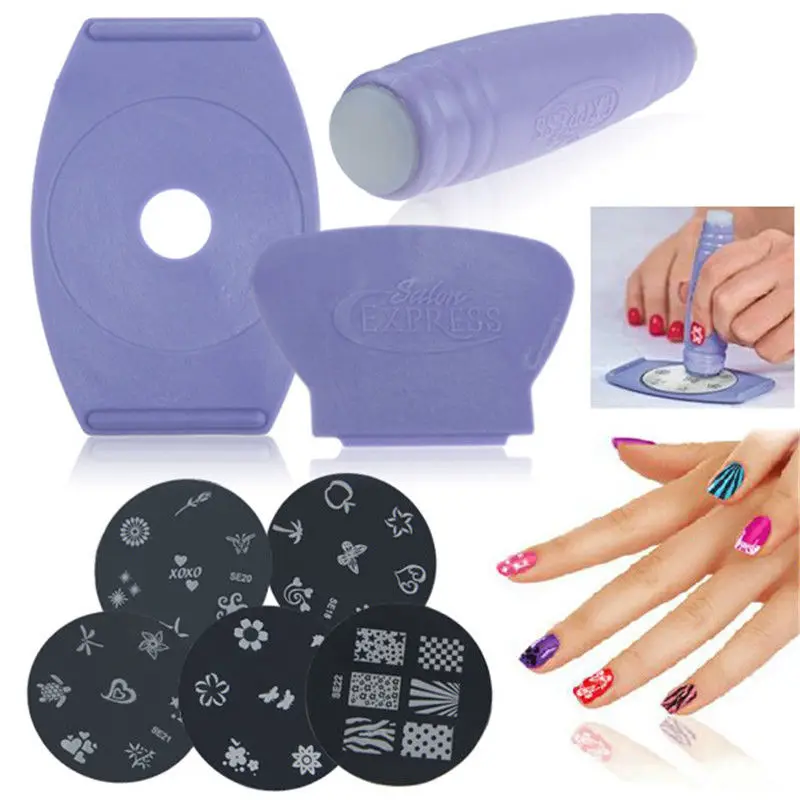 

Nail Polish Scraper Art Stamp Stamping Image Plates Set Manicure Stencil Tool CN