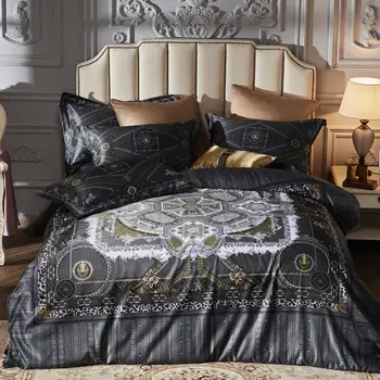 

New Bohemia style Bedding Set cotton Bedspread Duvet Cover Set AB side Bed Set With Flat Sheet 4Pcs