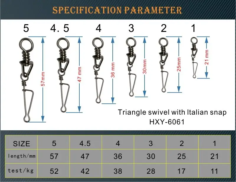 HXY шт(50 30) Размер(1# до 5#) рыболовные снасти из нержавеющей стали поворотный треугольник с итальянскими приспособления для рыбалки