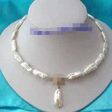 Мисс шарма Jew1020 потрясающий большой 25 мм барокко пресноводного жемчуга ожерелье