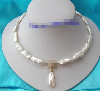 

Miss charm Jew1020 stunning big 25mm baroque white freshwater pearls necklace