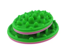 Interactive Pet Feeder Slow Feed Silicone Dog Bowl Pink & Green Puzzle Bowls Pet Supplies
