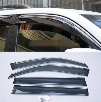 

CAR Rain Window Sun Visor Sunvisor Trim Exterior Windows Visor 4pcs For Toyota Land Cruiser Prado FJ 150 10 11 12 13 14 15.