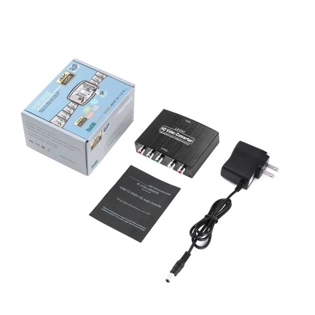 Best Price 2 Channel LPCM 1.65Gbps/165MHz HDMI to RGB Component (YPbPr) Video +R/L Audio Adapter Converter US Plug