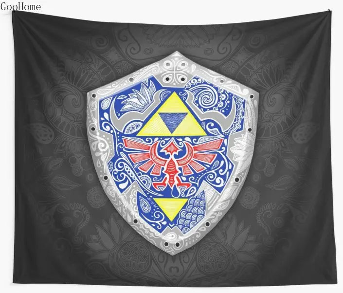 Zelda Link Shield Doodle Wall Гобеленовое покрывало пляжное полотенце пледы одеяло для пикника Коврик для йоги украшение дома