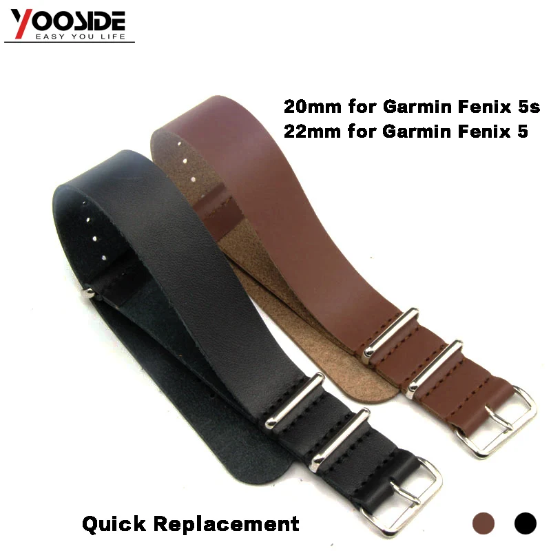 

Replacement Leather Strap Sport Watch Band Strap for Garmin Fenix 5S/Fenix 5 Smart Watch Long Wristband Bracelet(NOT Quick Fit)