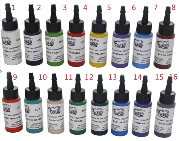 New Tattoo Ink 14 Colors 1 OZ Set TATY Permanent Make Up Tattoo Pigment