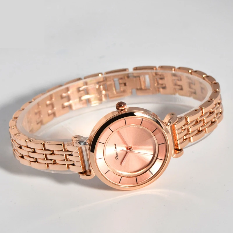 Luxury Rose Gold Silver Stainless Steel Ladies Watches Vogue Women