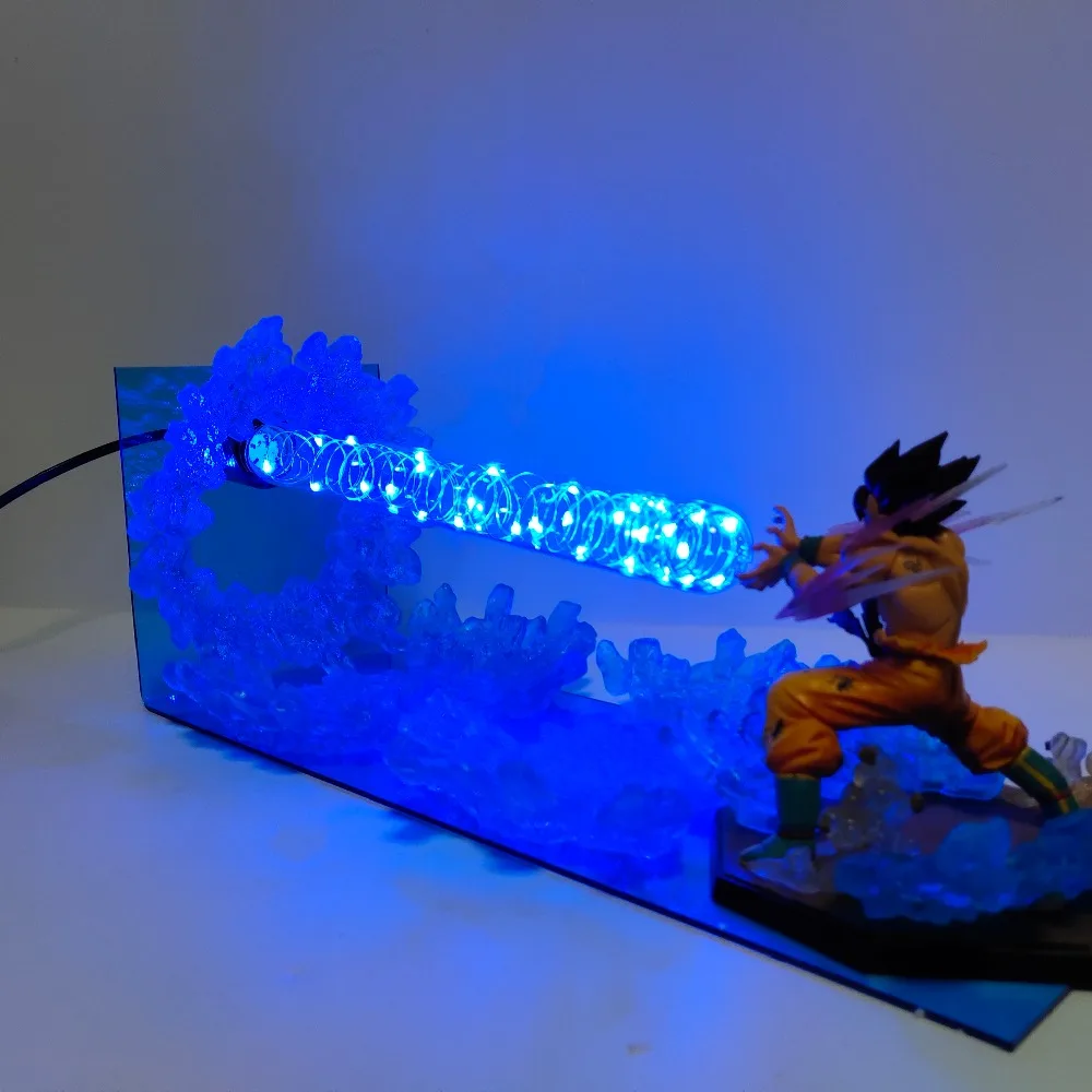 Dragon Ball лампа Сон Гоку Kamehameha Lampara сцена Dragon Ball Z Goku светодиодный Ночной светильник Настольная лампа