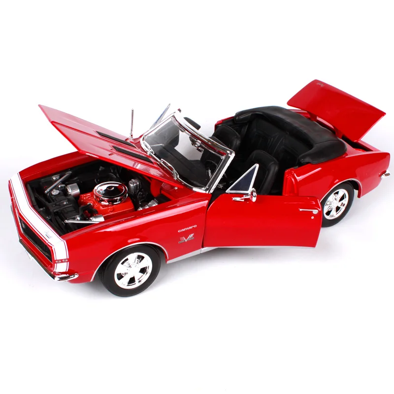 Maisto 1:18 1967 chevrolet camaro ss396 синий красный автомобиль литья под давлением 260*100*75 роскошные классические модели автомобиля открытым верхом автомобили сбор 31684