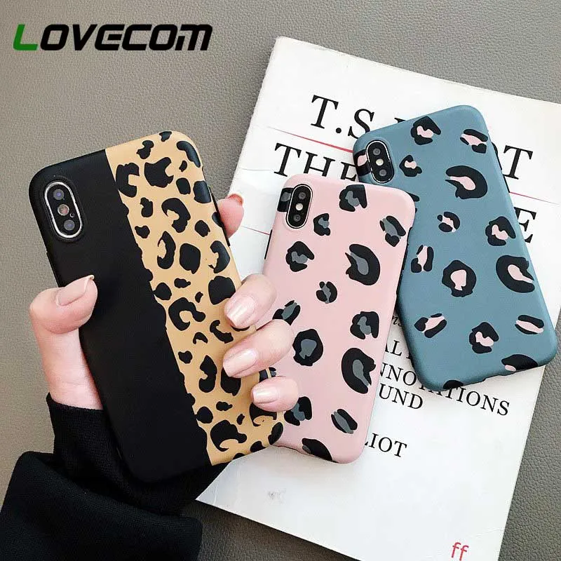 

LOVECOM Leopard Print Phone Case For iPhone 11 Pro Max XS Max XR XS 6 6S 7 8 Plus Full Body Soft IMD Phone Back Cover Cases Coque