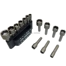 14 шт. 1/" Шестигранная силовая гайка, гнездо драйвера, Метрическая метка, быстросменный гаечный ключ бит, Набор торцевых гаечных ключей, силовые дрели Nutdriver