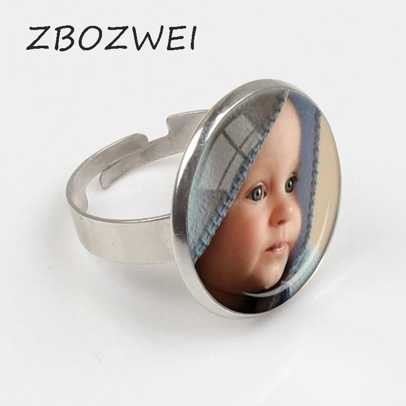 

ZBOZWEI 2018 PERSONALIZED PHOTO Custom Ring Photo of Your Baby Child Mom Dad Grandparent Loved One Gift for Family Member