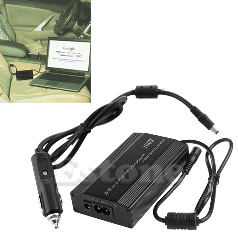 Notebook AC Adapter Power Supply 100W Universal For Laptop In Car DC Charger 