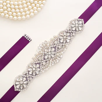 

Handmade Crystal Bridal Belt Beaded Silver Wedding Belt Rhinestone Wedding Belt For Bridal Accessories A158S