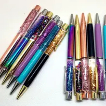 Высококачественный золотой порошок, масло кристалл, творческие элементы металла, кристалл подарки ручки, песочные часы шариковая ручка, зыбучие пески ручка