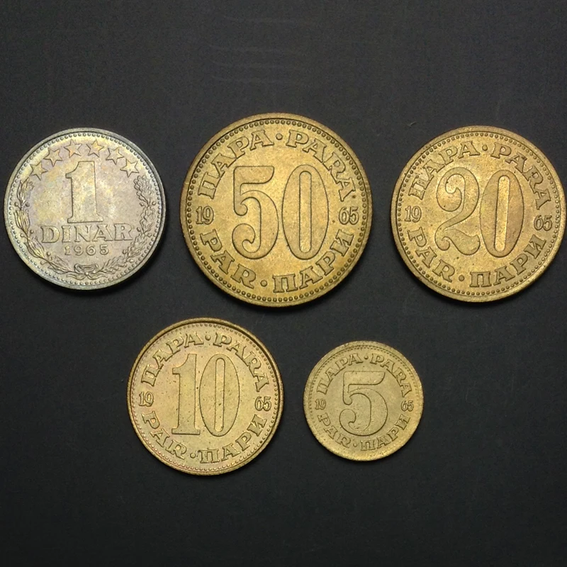 1965 английские монеты (5 10 20 50 пункт 1 динар) набор старых монет UNC