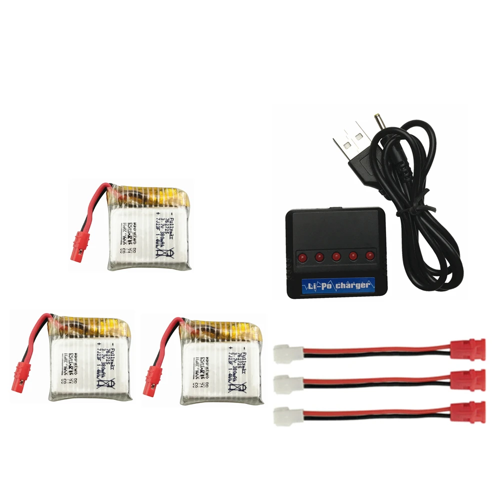 3,7 V 380mAh батарея 3,7 v lipo батарея и зарядное устройство для Syma X21 X21w X26 RC Квадрокоптер запасные части Аксессуары lipo 3,7 v - Цвет: set3