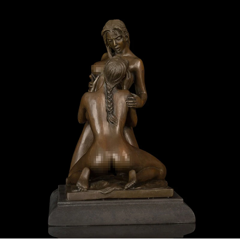 Произведение искусства Западная бронзовая скульптура Обнаженная девушка статуэтки рождественские подарки