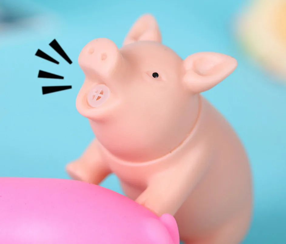 Cute Chew Rubber Pig Puppy Sound Play Pig Toy Squeaker Squeaky Pig