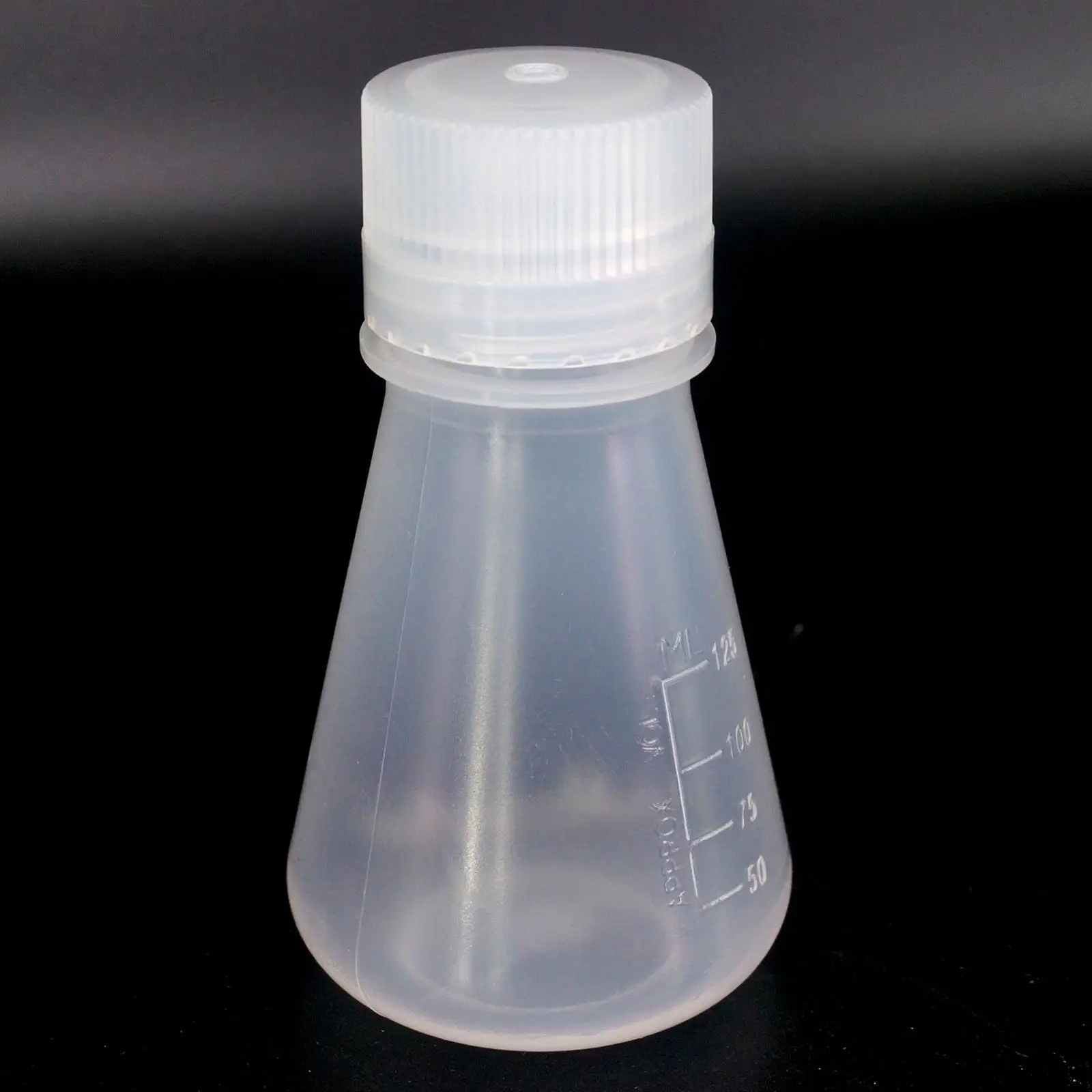 125ML Material PP Conical Erlenmeyer Flask With Cap Lab Teaching