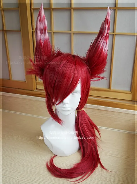 

League of Legends LOL The Rebel Xayah Wigs Red 70cm/27.55in Heat Resistant Synthetic Hair Cosplay Halloween Party+ Free Wig Cap
