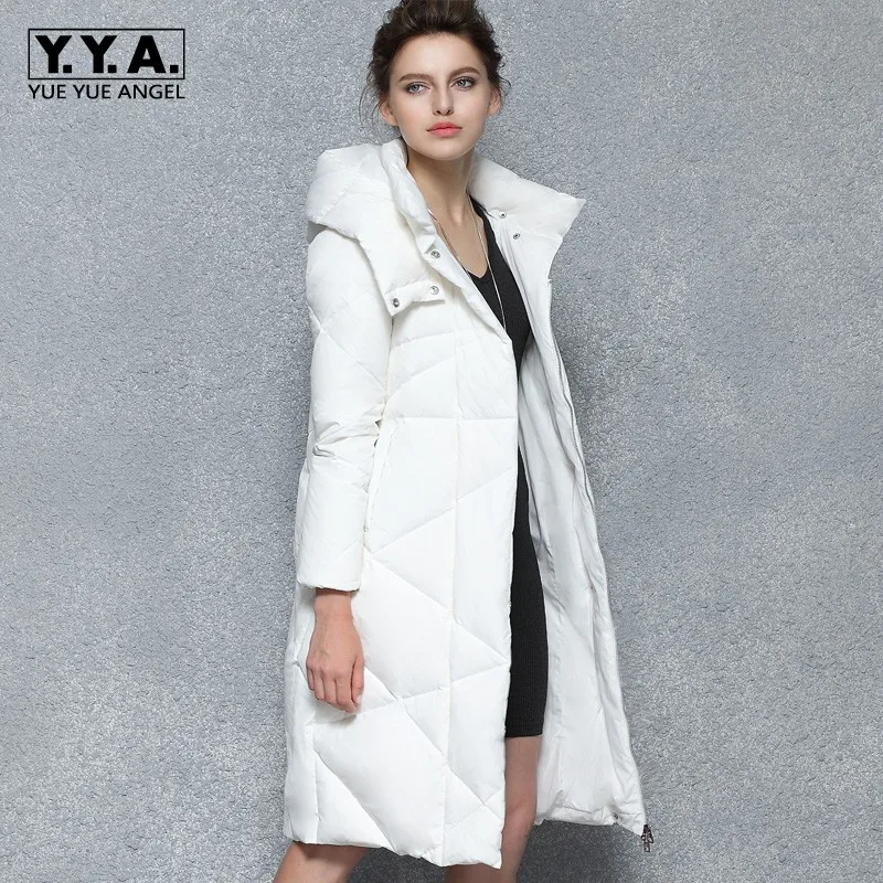 Brand Nieuwe Winter Vrouwen Wit Lange Donsjack Dikke Warme Slim Fit Overjas Vrouwelijke Hooded Gewatteerde Maxi Jassen Windjack Chaqueta Brand Nieuwe Winter Vrouwen Wit Lange Donsjack Dikke Warme Slim Fit Overjas Vrouwelijke Hooded Gewatteerde Maxi Jassen Windjack Chaqueta