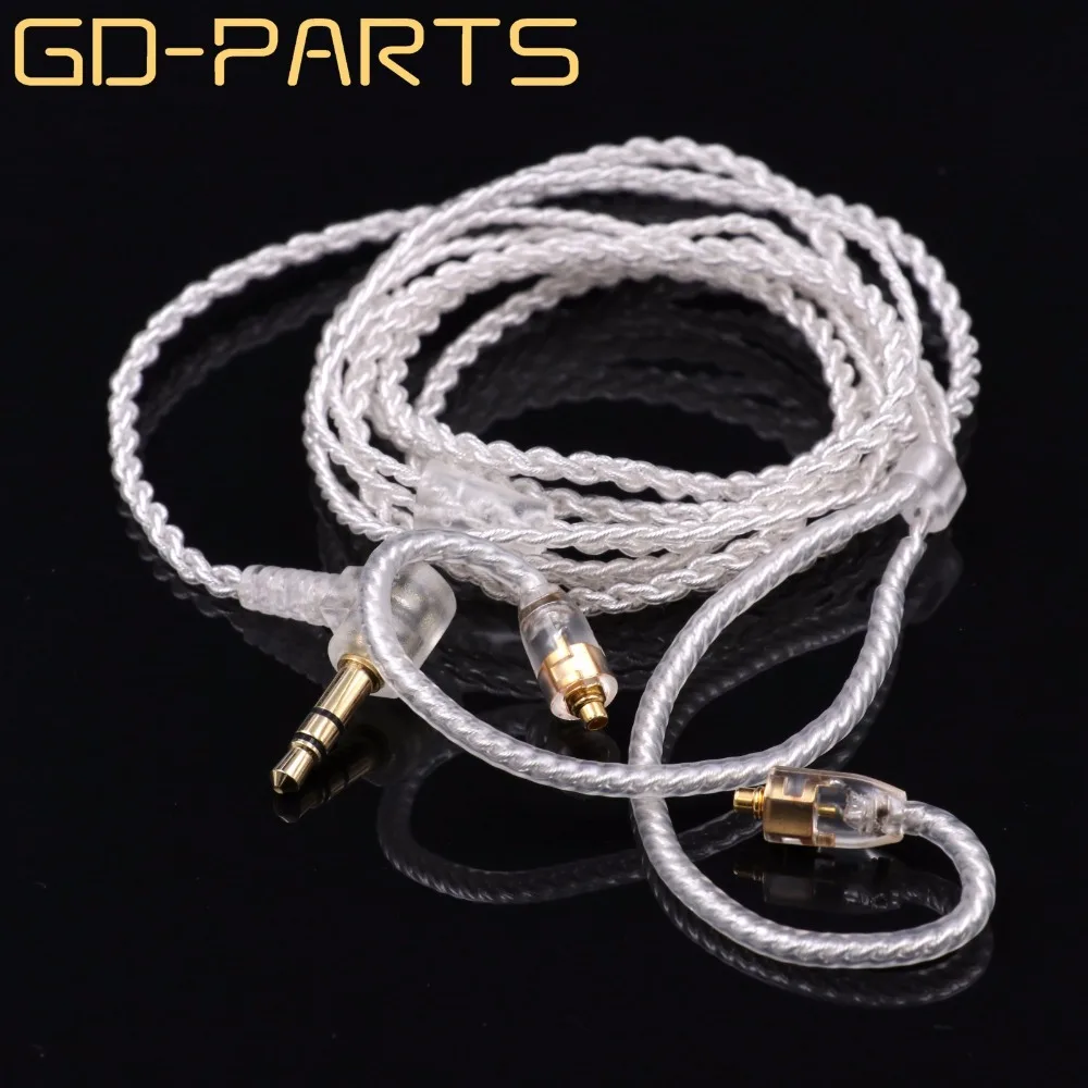 GD-PARTS ручная оплетка MMCX кабель для наушников Замена апгрейд SE215 SE425 SE535 SE846 Hifi Серебряный OCC ПВХ провод для наушников