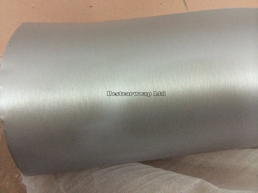 brushed silver aluminum vinyl For car wrap metal silver steel brushed film (4)