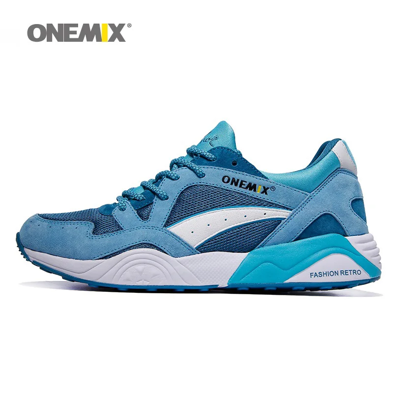 ONEMIX/ ; Мужская обувь для бега; женская зимняя обувь в стиле ретро; классические спортивные кроссовки; Zapatillas; спортивная обувь; Прогулочные кроссовки - Цвет: Blue White 1122M