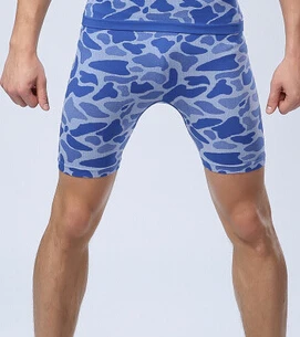Мужские леопардовые функциональное компрессионное колготки шорты для фитнеса мужские бодибилдинг шорты для тренировки, спорта трико для фитнеса одежда - Цвет: Синий