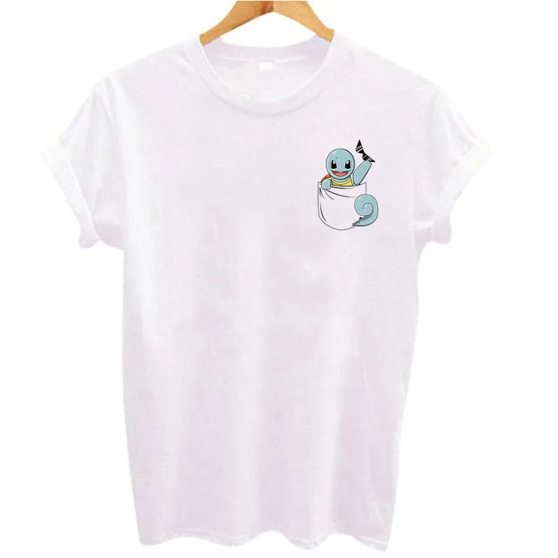 Женская футболка harajuku kawaii, футболка pokemon go, забавная футболка с принтом в стиле Пикачу, футболки, женские топы, футболки - Цвет: 9