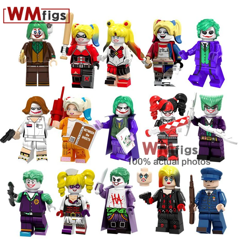 

Single DC Super Heroes Joker Legoings Harley Quinn Suicide Squad Marvel Batman Brick Building Blocks Toys for Children Gift Boys