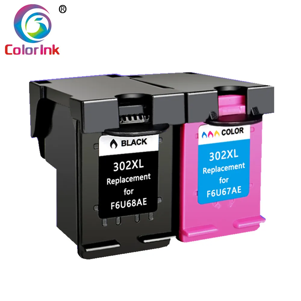 ColoInk 2 шт 302XL 302 сменный картридж для принтера для hp 302XL hp 302 для hp Deskjet 2130 2135 1110 3630 3632 Officejet 3830 3834 4650