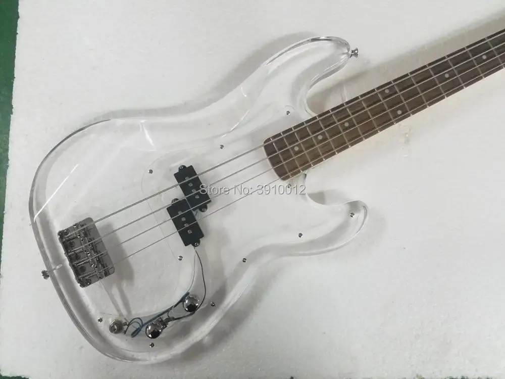 Factory custom acrylic body bass 4 strings Jazz bass instruments shop