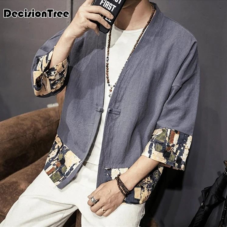 2019 summer mens high quality hiphop men's kimono coat male cardigan