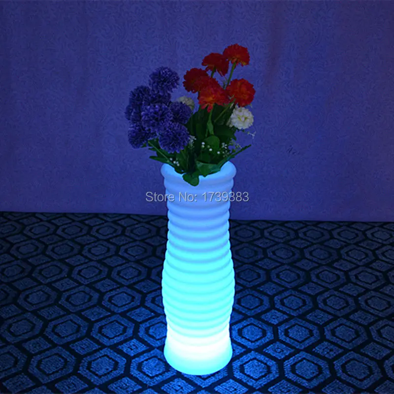 

4 pieces/lot color change rechargeable remote control LED Luminous flower pot of Vase Lumineux LED Multicolore with ROUND XL