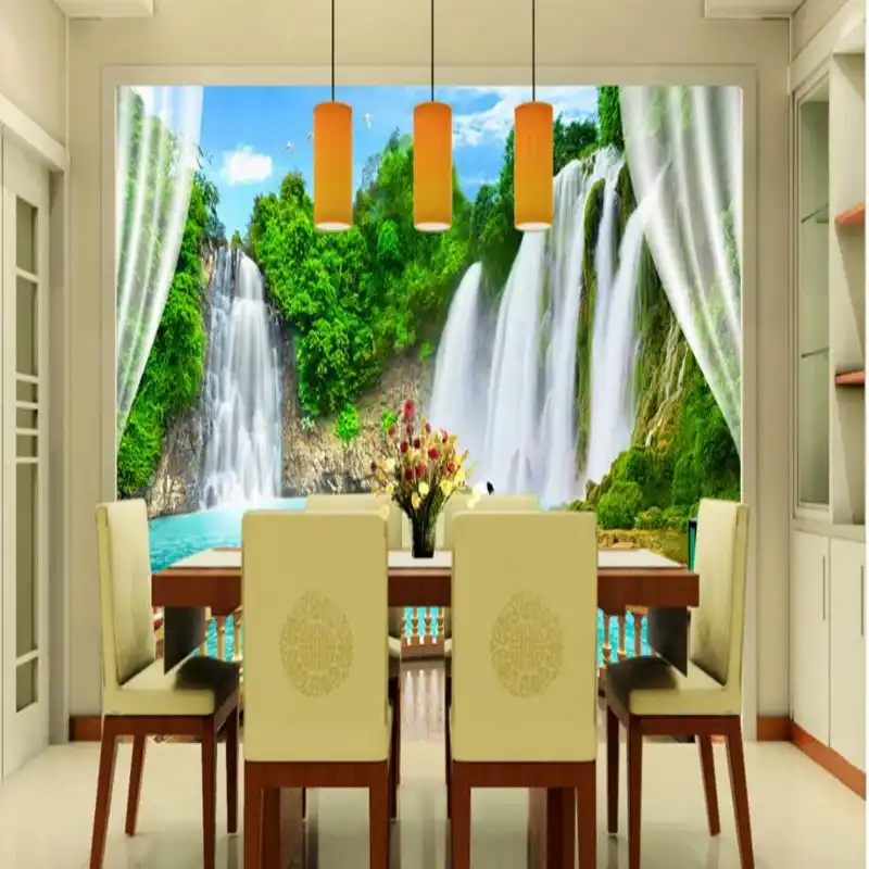Papel pintado personalizado Beibehang, paisaje de cascada, Mural