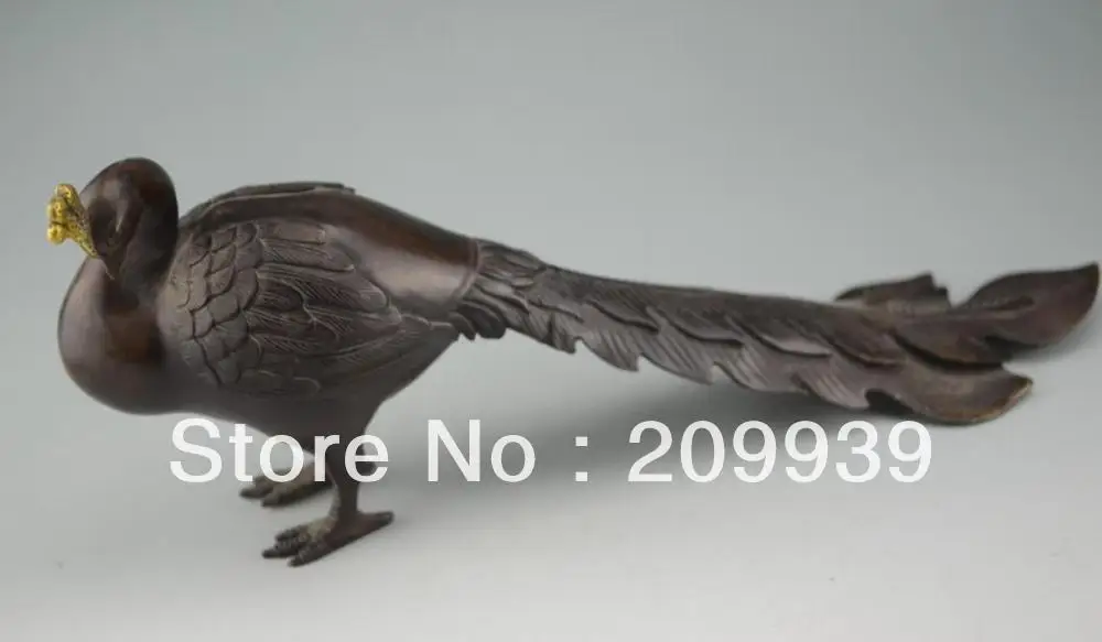 

Fast ship Hd048 Rare Chinese exquisite manual bronze statue peacock/NR (A0314)