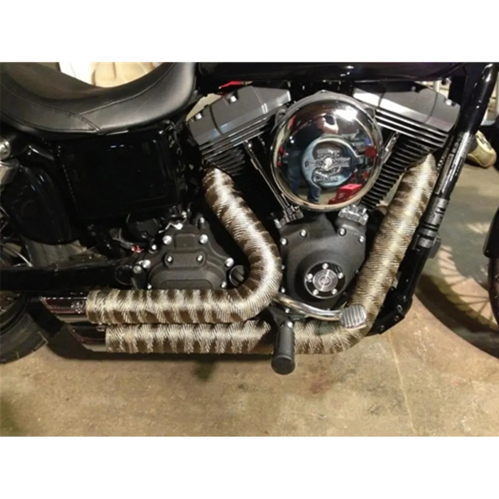 Подходит для автомобиля мотоцикла 15 м Титановая Выхлопная теплоизоляционная труба с 6 нержавеющими стяжками высокого качества