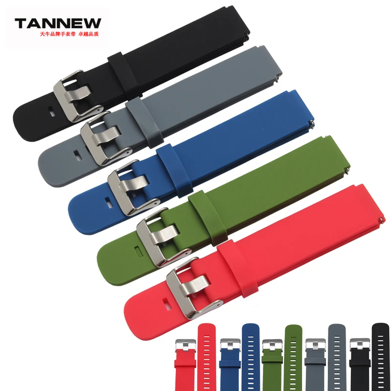 21*18mm high quality rubber watch band for Huawei with stainless steel
