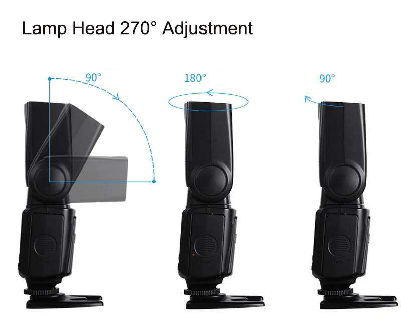 270 Degrees Rotation LCD Flash Speedlite Light Mode M/S1/S2 for Standard Hot Shoe for Canon Nikon Sony 5800K Color Temperature