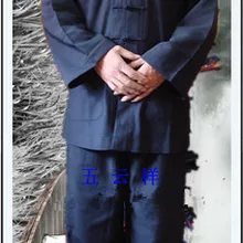 Унисекс черного цвета для малышей на лето-весну даосский Кунг фу одежда халат даосизм Тай форма платье костюмы dobok