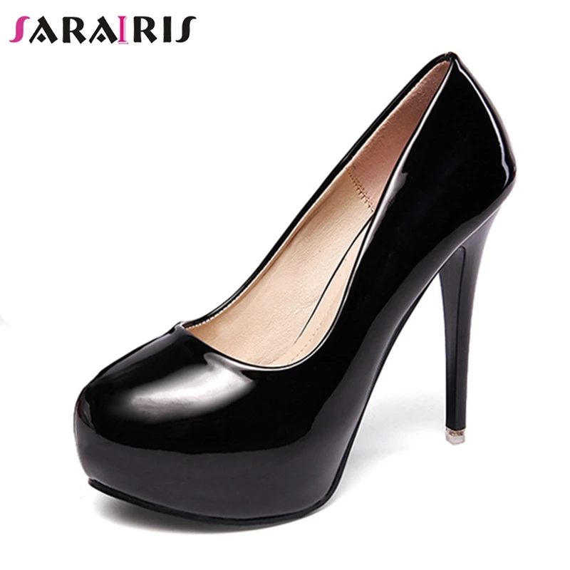 

SARAIRIS 2019 Elegant Classic Shoes Woman Sexy High Heels Round Toe Party Wedding Brides Platform Pumps Women Shoes