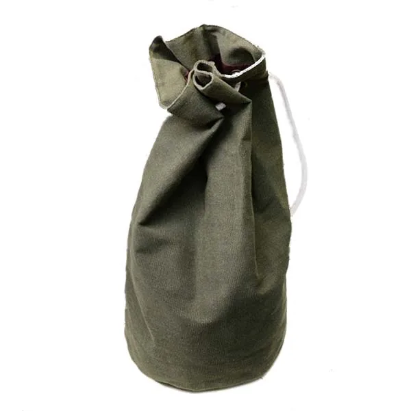 

SNNY New Korean Canvas Backpack Large Drawstring Bucket Bag Leisure Army green