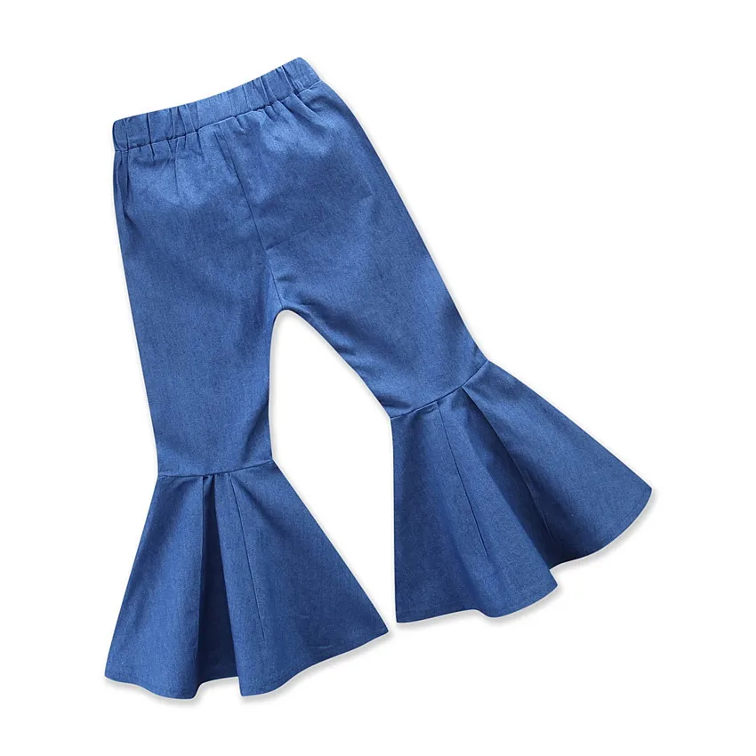 

Mother and Daughter Women Kids Girl Denim Flare Pants Bell Bottoms Long Trousers